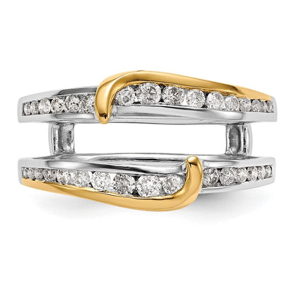 14K Bicolor Gold Ring-Guard mit natürlichem Diamant