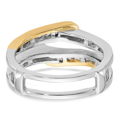 14K Bicolor Gold Ring-Guard mit natürlichem Diamant