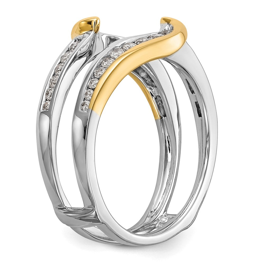 14K Bicolor Gold Ring-Guard mit natürlichem Diamant