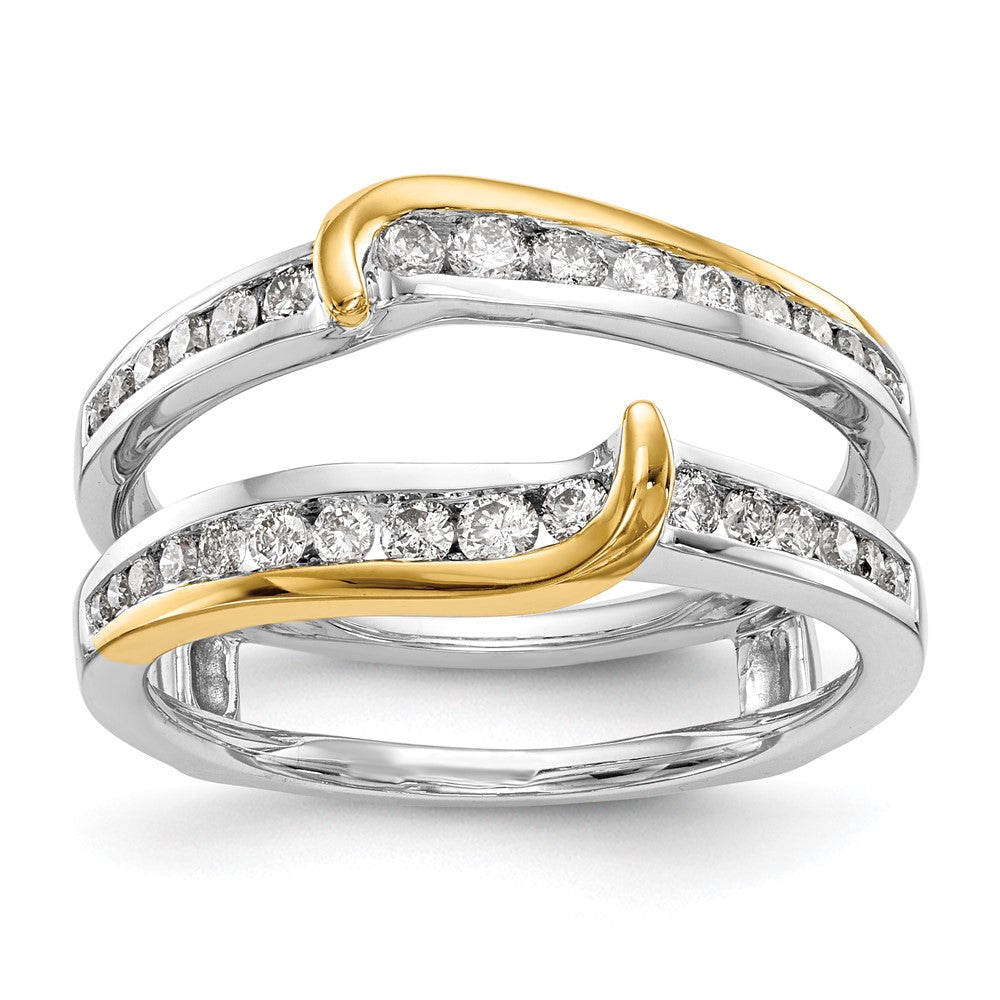 14K Bicolor Gold Ring-Guard mit natürlichem Diamant