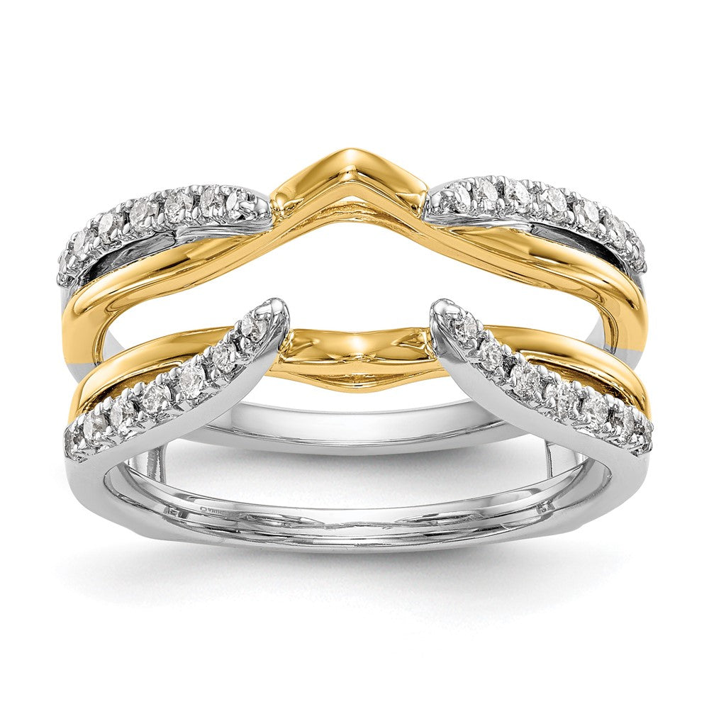 14K Bicolor Ring-Guard mit 0,25 ct. im Labor gezüchteten Diamanten, VS/SI+ G+