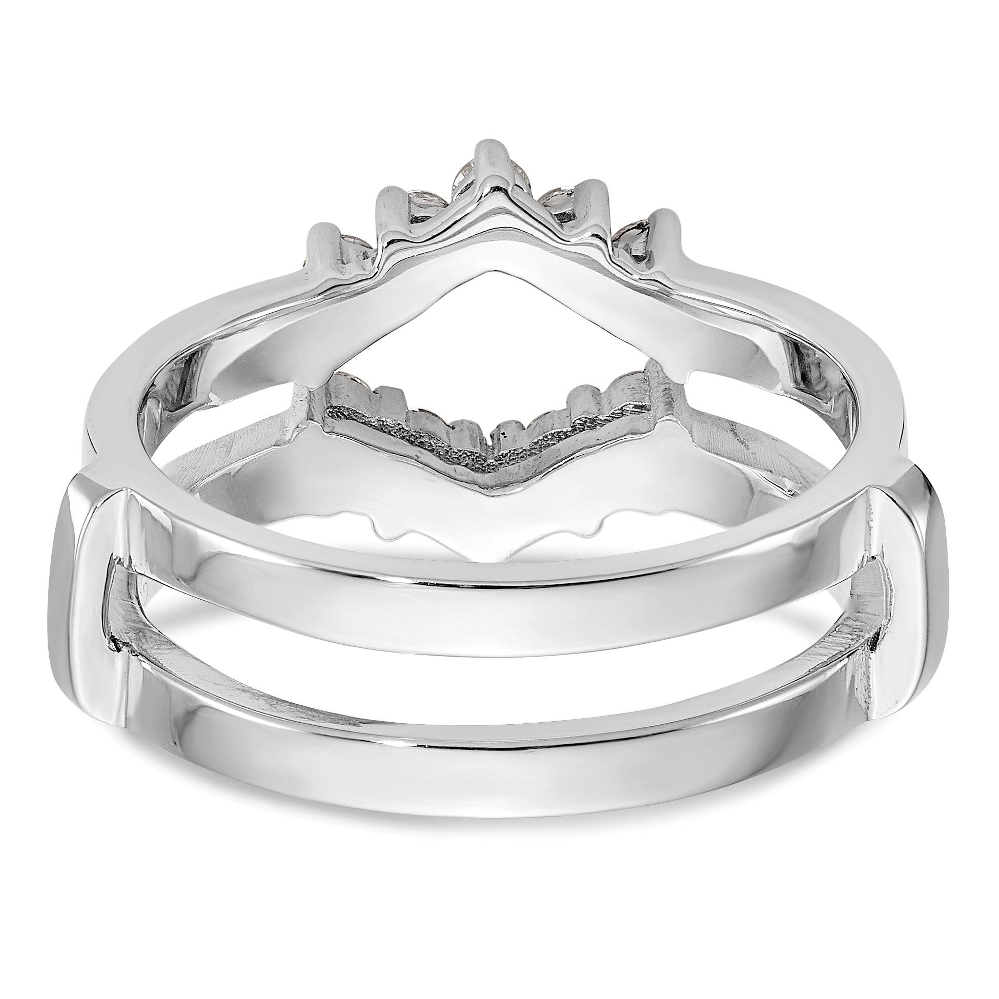 14K Weißgold Ring-Guard mit 0,33 ct. laborgezüchteten Diamanten, VS/SI+ G+