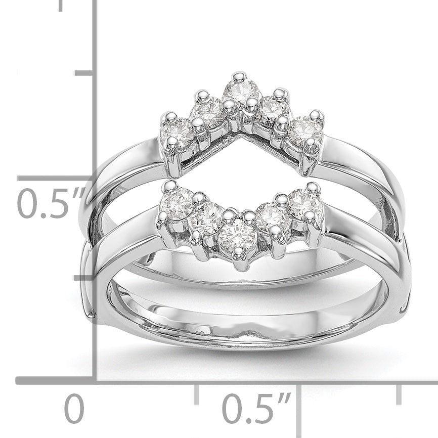 14K Weißgold Ring-Guard mit 0,33 ct. laborgezüchteten Diamanten, VS/SI+ G+
