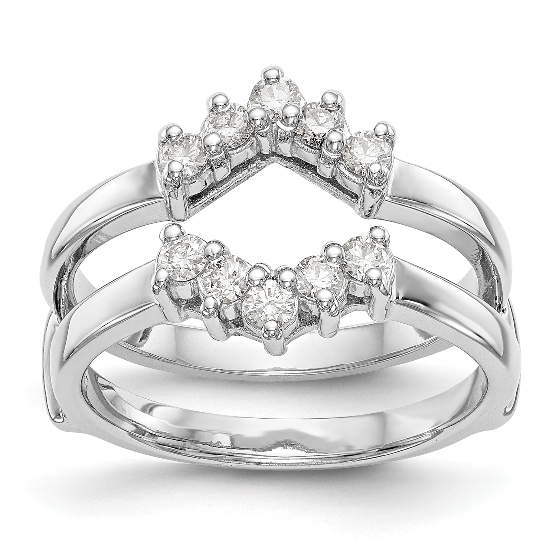 14K Weißgold Ring-Guard mit 0,33 ct. laborgezüchteten Diamanten, VS/SI+ G+