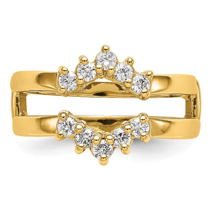 14K Gelbgold Diamant-Ring mit echten Diamanten als Begleitring