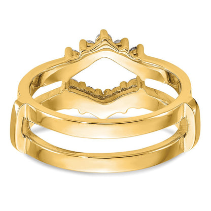 14K Gelbgold Diamant-Ring mit echten Diamanten als Begleitring