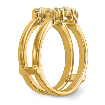 14K Gelbgold Diamant-Ring mit echten Diamanten als Begleitring