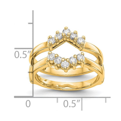 14K Gelbgold Diamant-Ring mit echten Diamanten als Begleitring