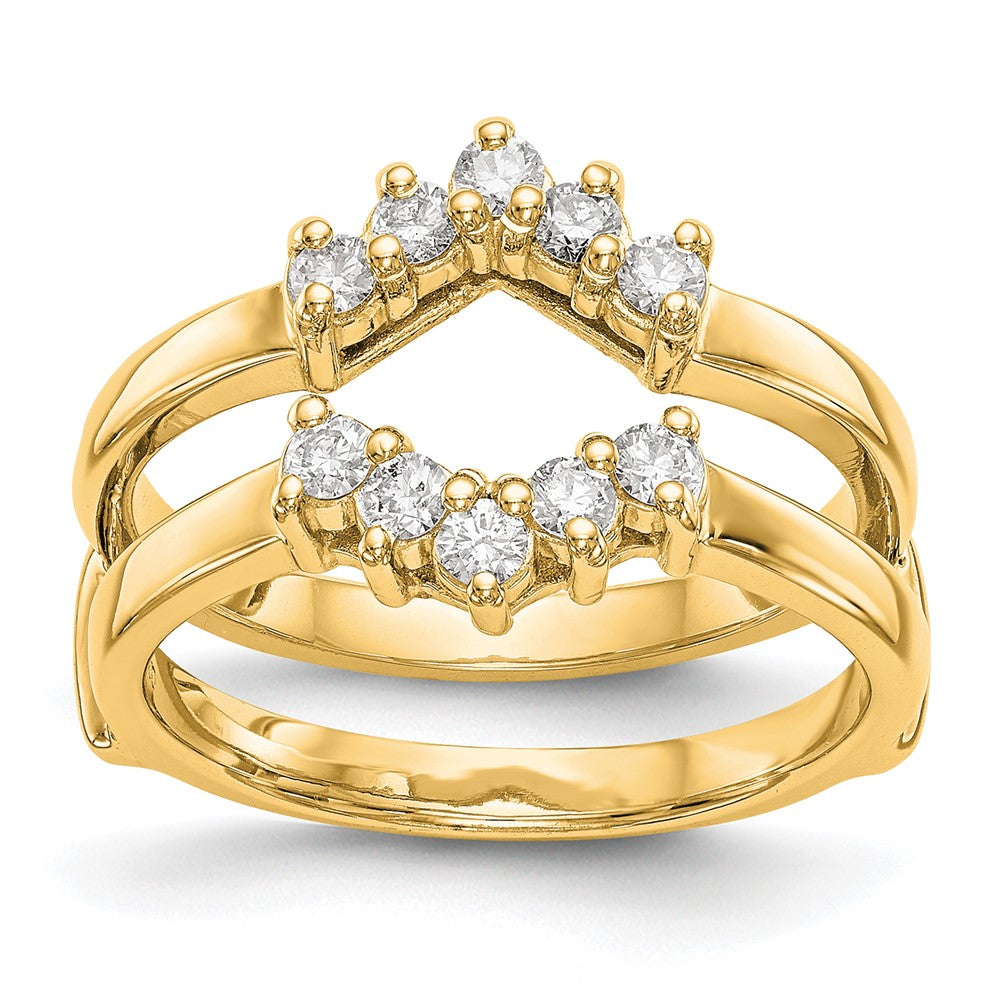 14K Gelbgold Diamant-Ring mit echten Diamanten als Begleitring