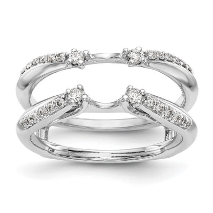 14K Weißgold 1/4 Karat Im Labor Gezüchtet Diamant Vs/si+ G+ Komplett Ring Guard