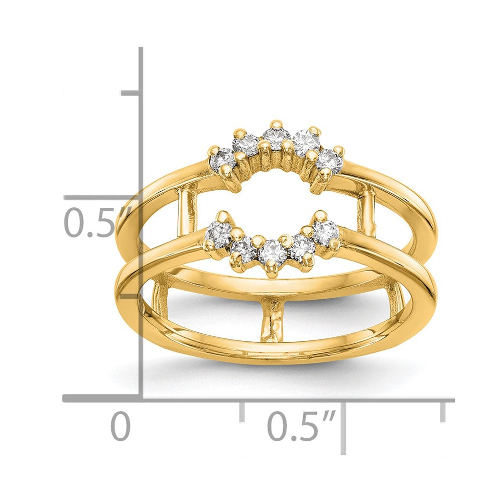 14K Gelbgold Ring mit echten Diamanten als Ringschutz