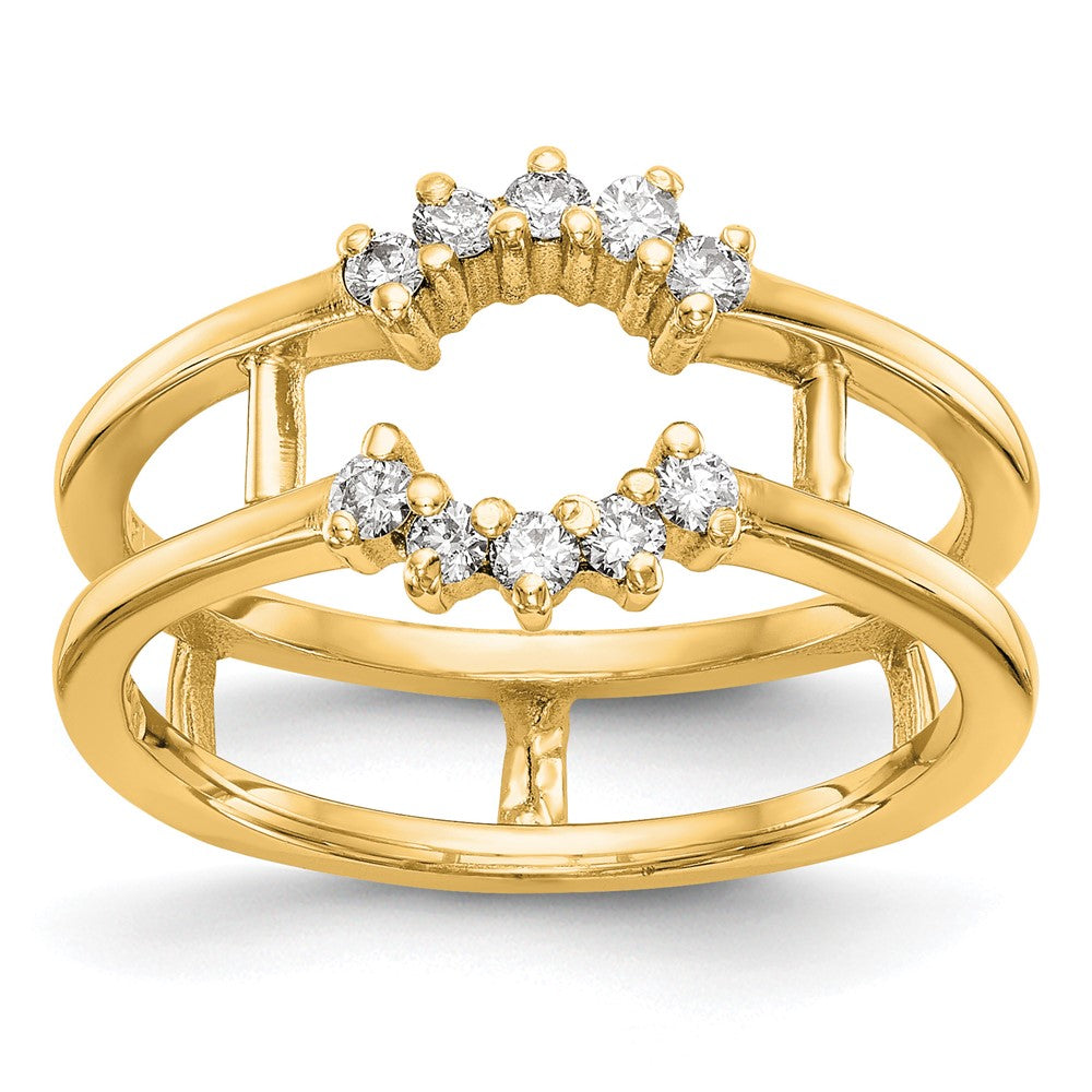 14K Gelbgold Ring mit echten Diamanten als Ringschutz