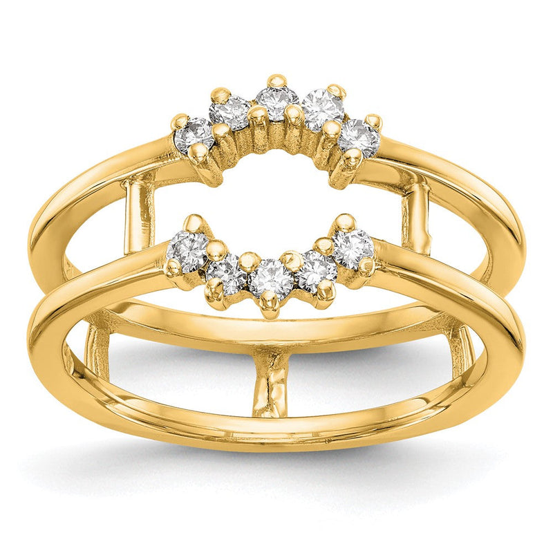 14K Gelbgold Ring mit echten Diamanten als Ringschutz