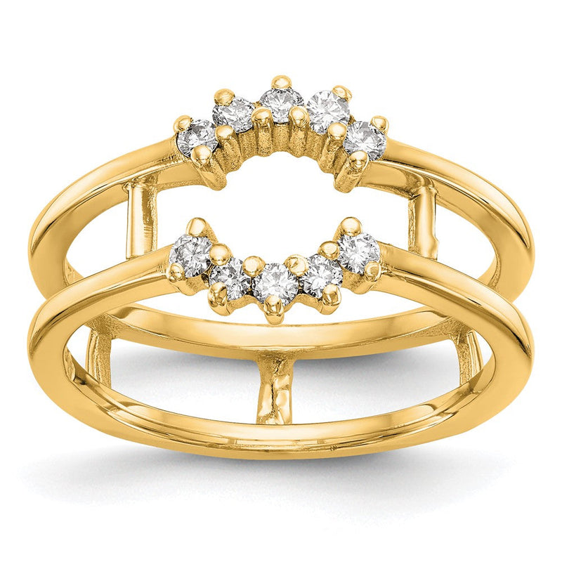 14K Gelbgold Diamant-Ring als Ring-Schutz (Echte Diamanten) Alternative, natürlichere Formulierung, wie sie deutsche Juweliere verwenden würden: 14K Gelbgold Ring-Guard mit echten Diamanten