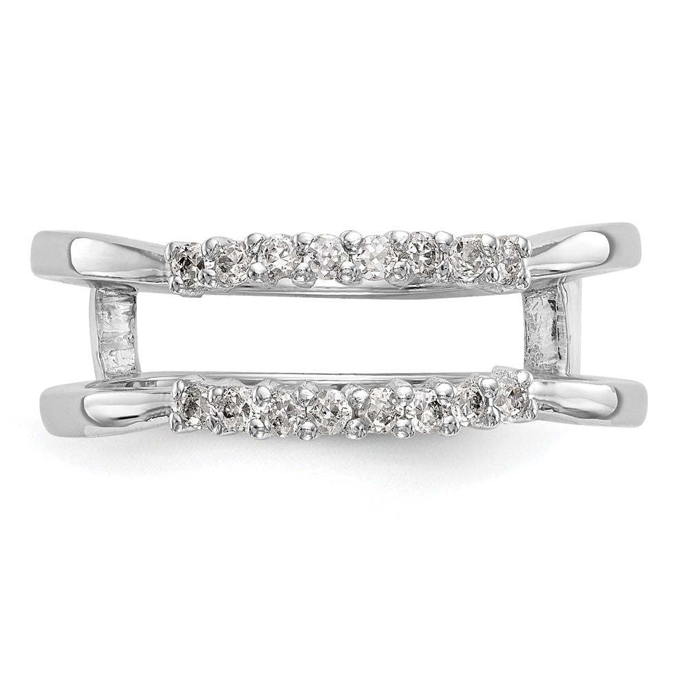 14K Weißgold Ring mit echten Diamanten als Ringschutz