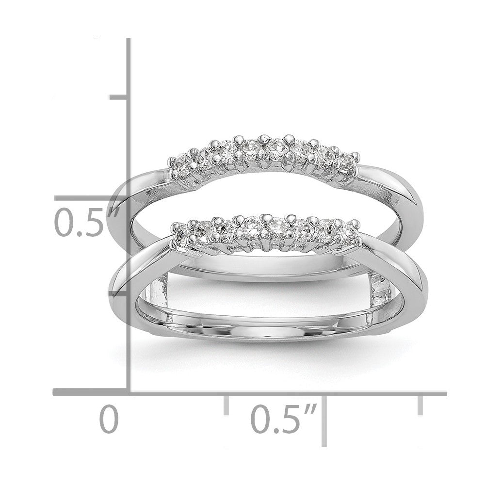 14K Weißgold Ring mit echten Diamanten als Ringschutz