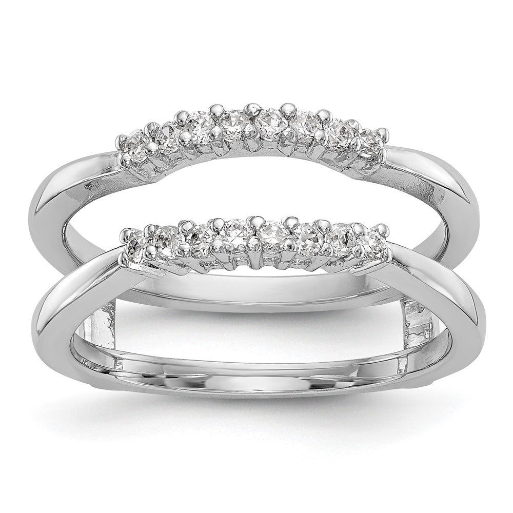 14K Weißgold Ring mit echten Diamanten als Ringschutz