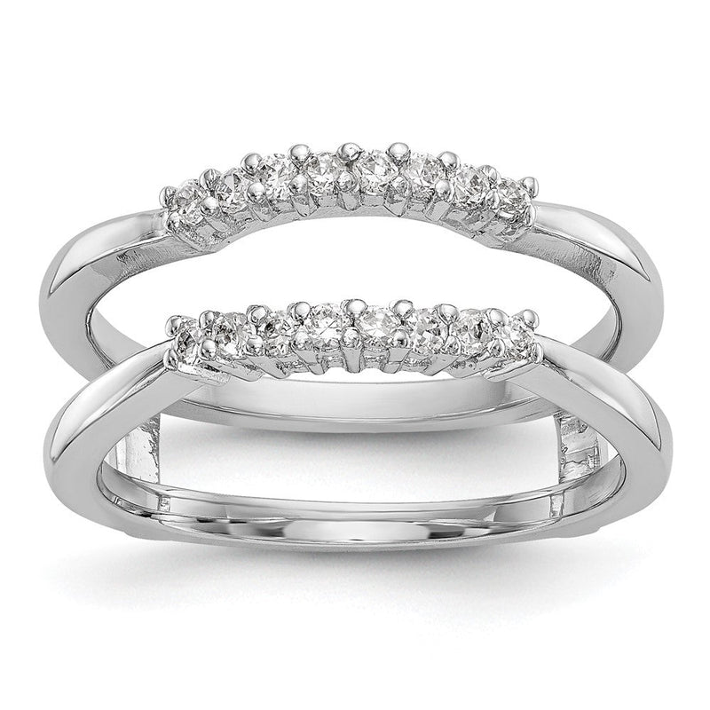 14K Weißgold Ehering mit natürlichen Diamanten 0,16 ct