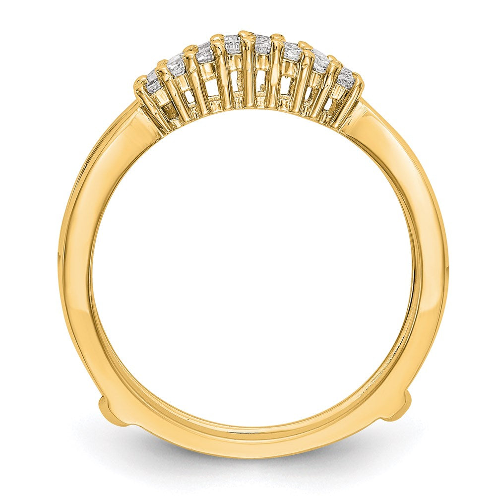 14K Gelbgold Diamant-Ring-Guard mit echten Diamanten