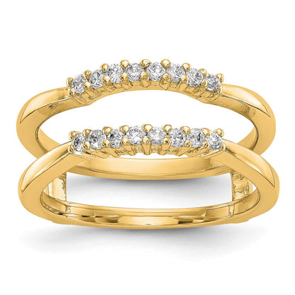 14K Gelbgold Diamant-Beisteckring mit echten Diamanten