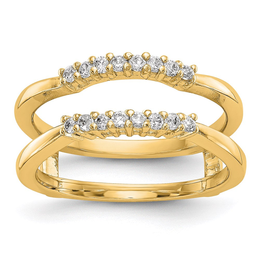 14K Gelbgold Diamant-Ring-Guard mit echten Diamanten