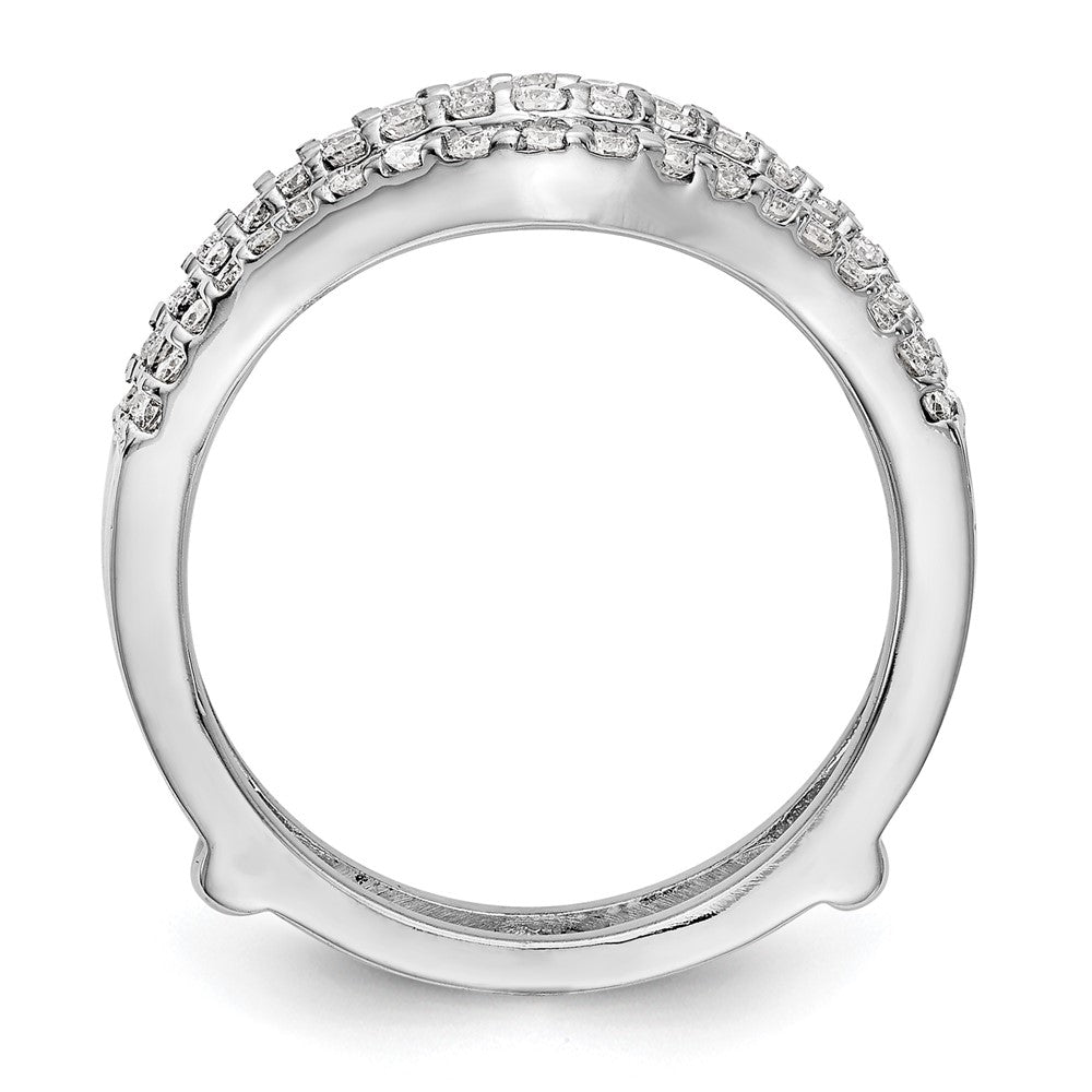 14K Weißgold Ringschutz mit doppelreihigen 0,625 ct. im Labor gezüchteten Diamanten VS/SI+ G+