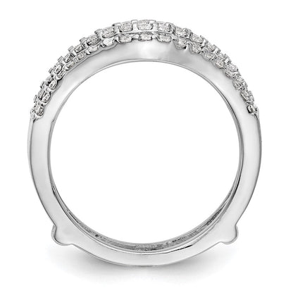 14K Weißgold Ringschutz mit doppelreihigen 0,625 ct. im Labor gezüchteten Diamanten VS/SI+ G+