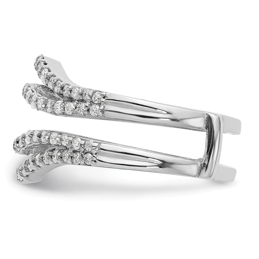 14K Weißgold Ringschutz mit doppelreihigen 0,625 ct. im Labor gezüchteten Diamanten VS/SI+ G+