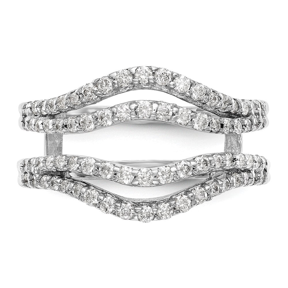 14K Weißgold Ringschutz mit doppelreihigen 0,625 ct. im Labor gezüchteten Diamanten VS/SI+ G+