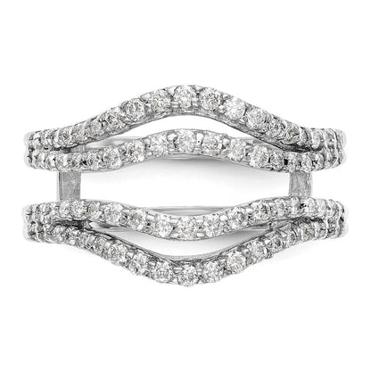14K Weißgold Ringschutz mit doppelreihigen 0,625 ct. im Labor gezüchteten Diamanten VS/SI+ G+