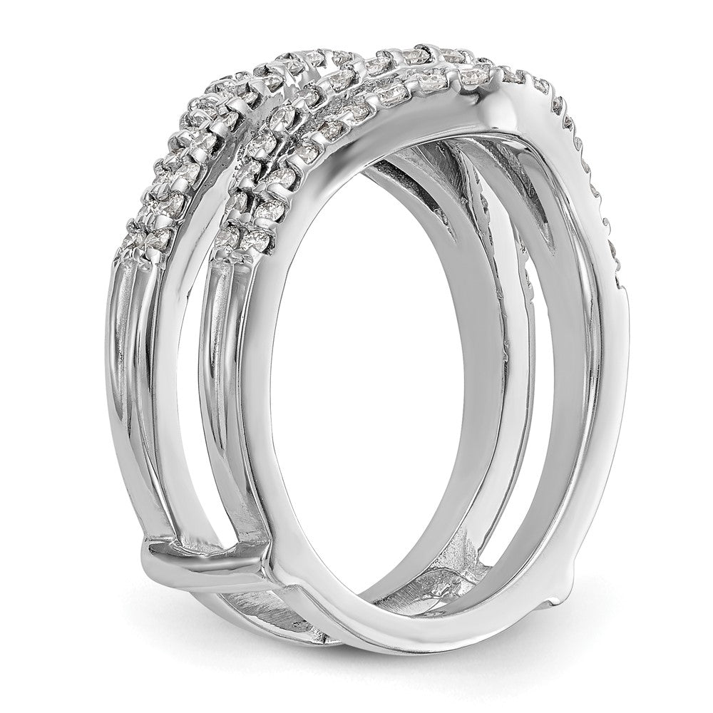 585 Weißgold Diamant-Ehering, rhodiniert