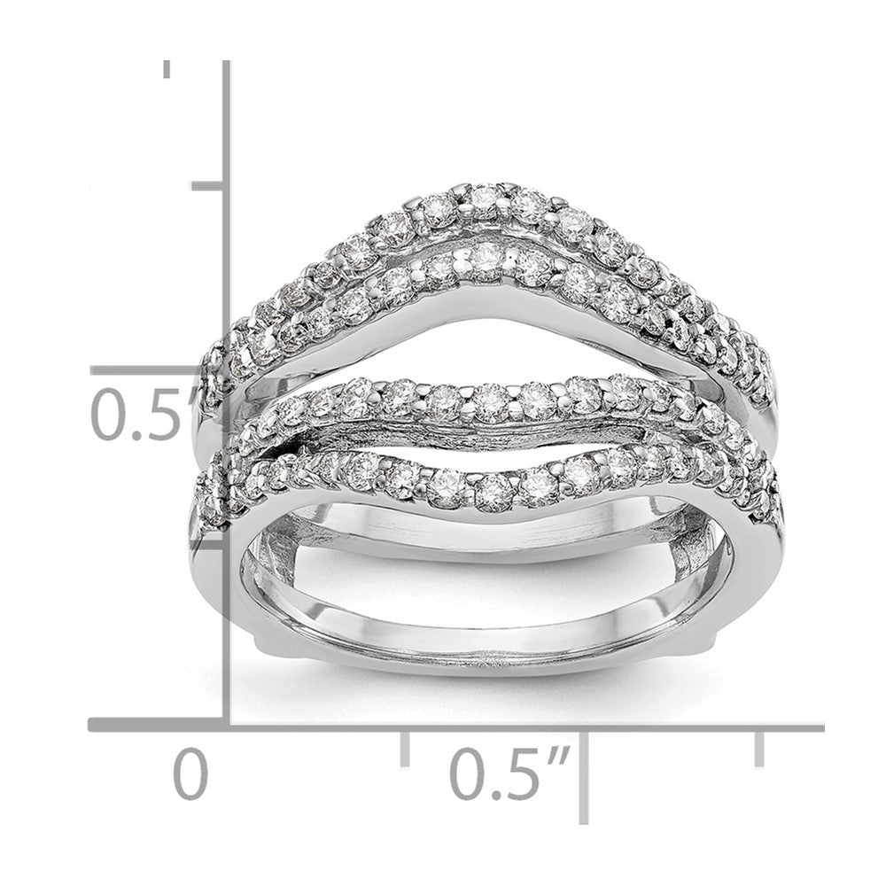14K Weißgold Ringschutz mit doppelreihigen 0,625 ct. im Labor gezüchteten Diamanten VS/SI+ G+