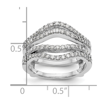 14K Weißgold Ringschutz mit doppelreihigen 0,625 ct. im Labor gezüchteten Diamanten VS/SI+ G+