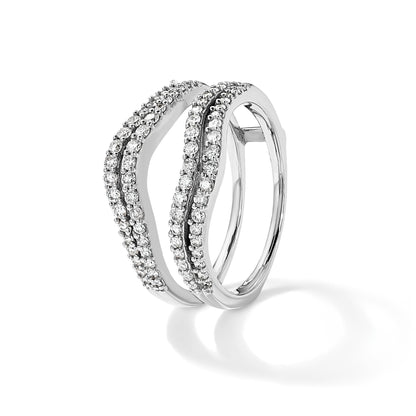14K Weißgold Ring mit echten Diamanten als Ringschutz