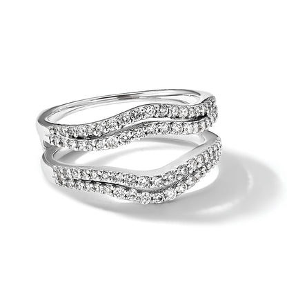 14K Weißgold Ring mit echten Diamanten als Ringschutz