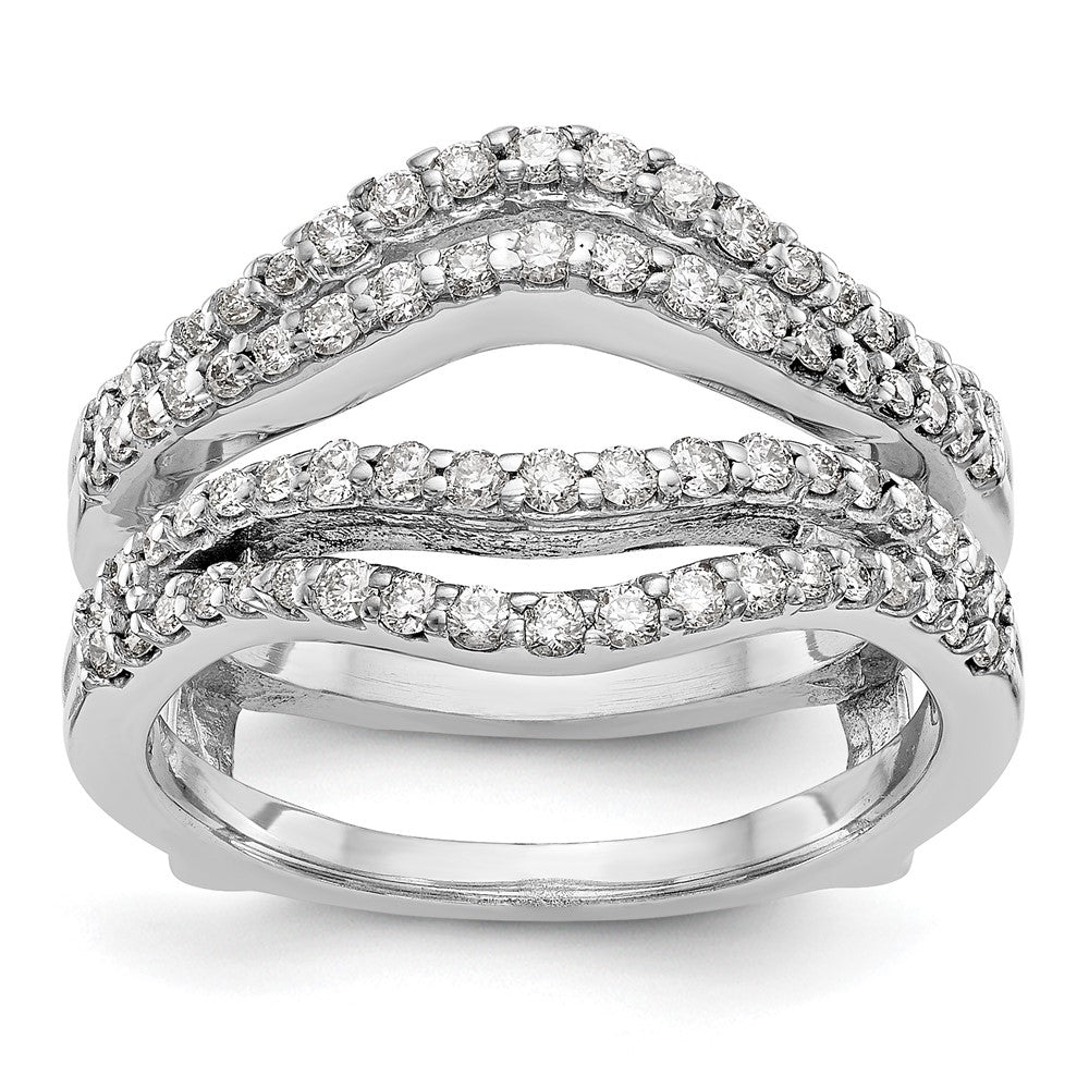 14K Weißgold Ringschutz mit doppelreihigen 0,625 ct. im Labor gezüchteten Diamanten VS/SI+ G+