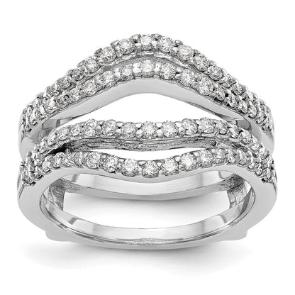 14K Weißgold Ringschutz mit doppelreihigen 0,625 ct. im Labor gezüchteten Diamanten VS/SI+ G+