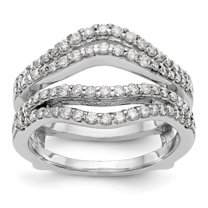 14K Weißgold Ring mit echten Diamanten als Ringschutz