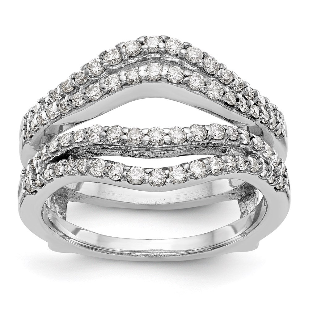 14K Weißgold Ring mit echten Diamanten als Ringschutz