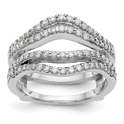 14K Weißgold Ring mit echten Diamanten als Ringschutz
