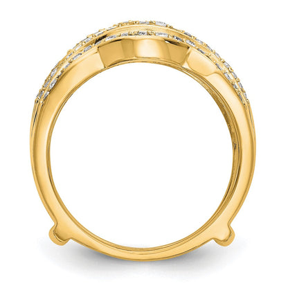 14K Gelbgold Diamant-Ring mit echten Diamanten (Guard-Ring)