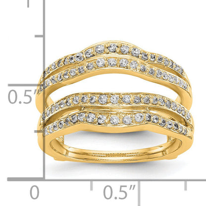 14K Gelbgold Diamant-Ring-Guard mit echten Diamanten