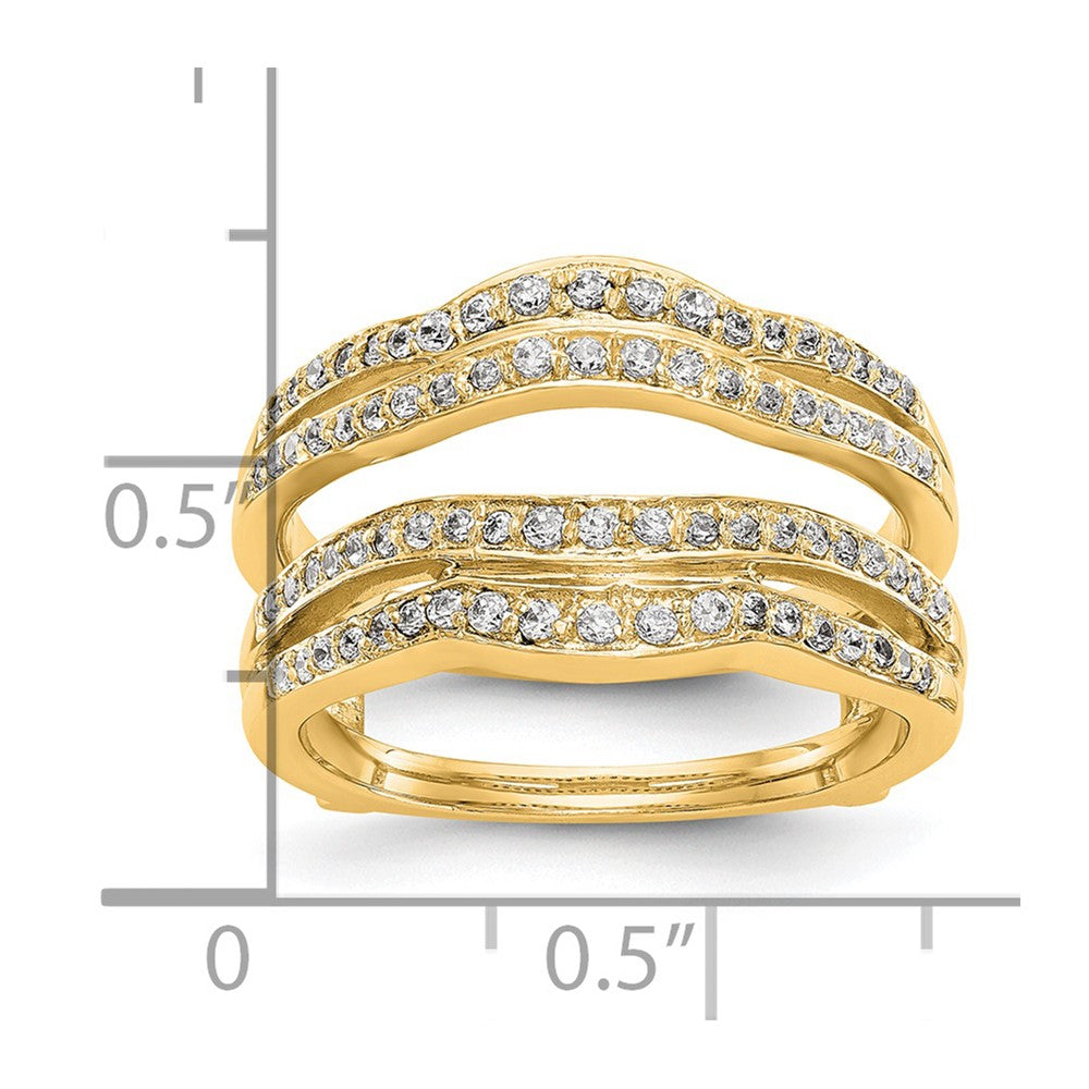 14K Gelbgold Diamant-Ring mit echten Diamanten (Guard-Ring)