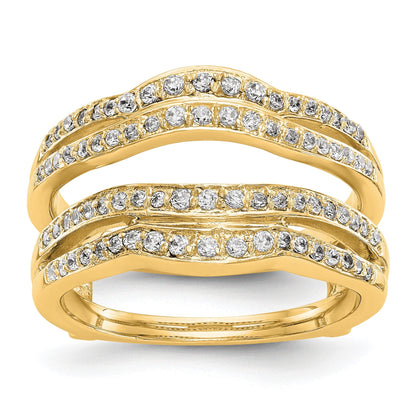 14K Gelbgold Diamant-Ring-Guard mit echten Diamanten