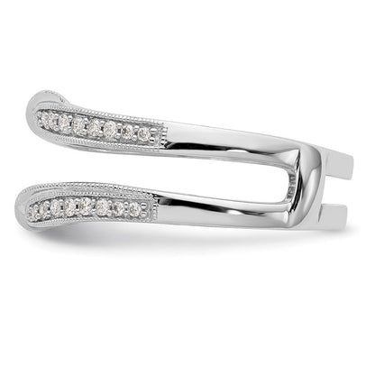 14K Weißgold Diamant-Ring als Ring-Anpassung Alternative Formulierung, wie sie deutsche Juweliere häufiger verwenden: 14K Weißgold Diamant-Ringschutz (echte Diamanten)