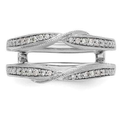 14K Weißgold Diamant-Ring als Ring-Anpassung Alternative Formulierung, wie sie deutsche Juweliere häufiger verwenden: 14K Weißgold Diamant-Ringschutz (echte Diamanten)
