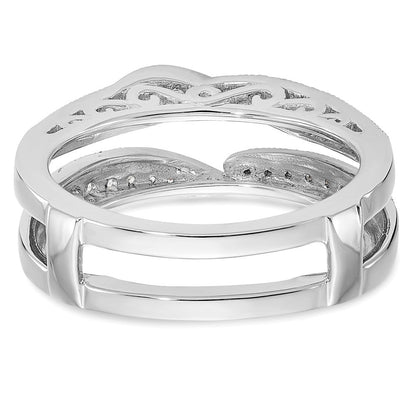 14K Weißgold Diamant-Ring als Ring-Anpassung Alternative Formulierung, wie sie deutsche Juweliere häufiger verwenden: 14K Weißgold Diamant-Ringschutz (echte Diamanten)