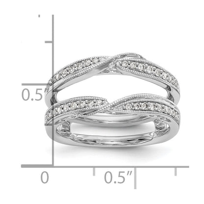 14K Weißgold Diamant-Ring als Ring-Anpassung Alternative Formulierung, wie sie deutsche Juweliere häufiger verwenden: 14K Weißgold Diamant-Ringschutz (echte Diamanten)