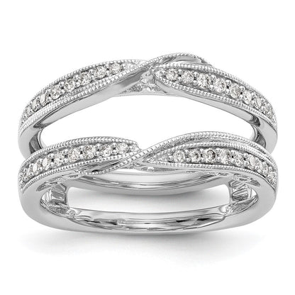 14K Weißgold Diamant-Ring als Ring-Anpassung Alternative Formulierung, wie sie deutsche Juweliere häufiger verwenden: 14K Weißgold Diamant-Ringschutz (echte Diamanten)