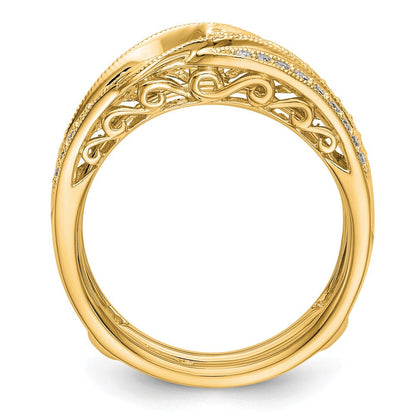 14K Gelbgold Diamant-Ring mit echten Diamanten